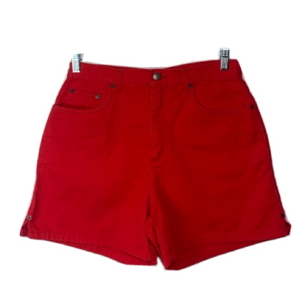 Bill Blass Vintage Red High-Waisted Denim Jean Shorts Size 10